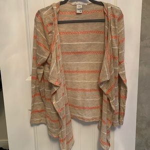 Peach and white striped sweater